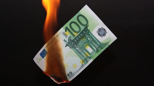 Ilustration: Brennender Geldschein