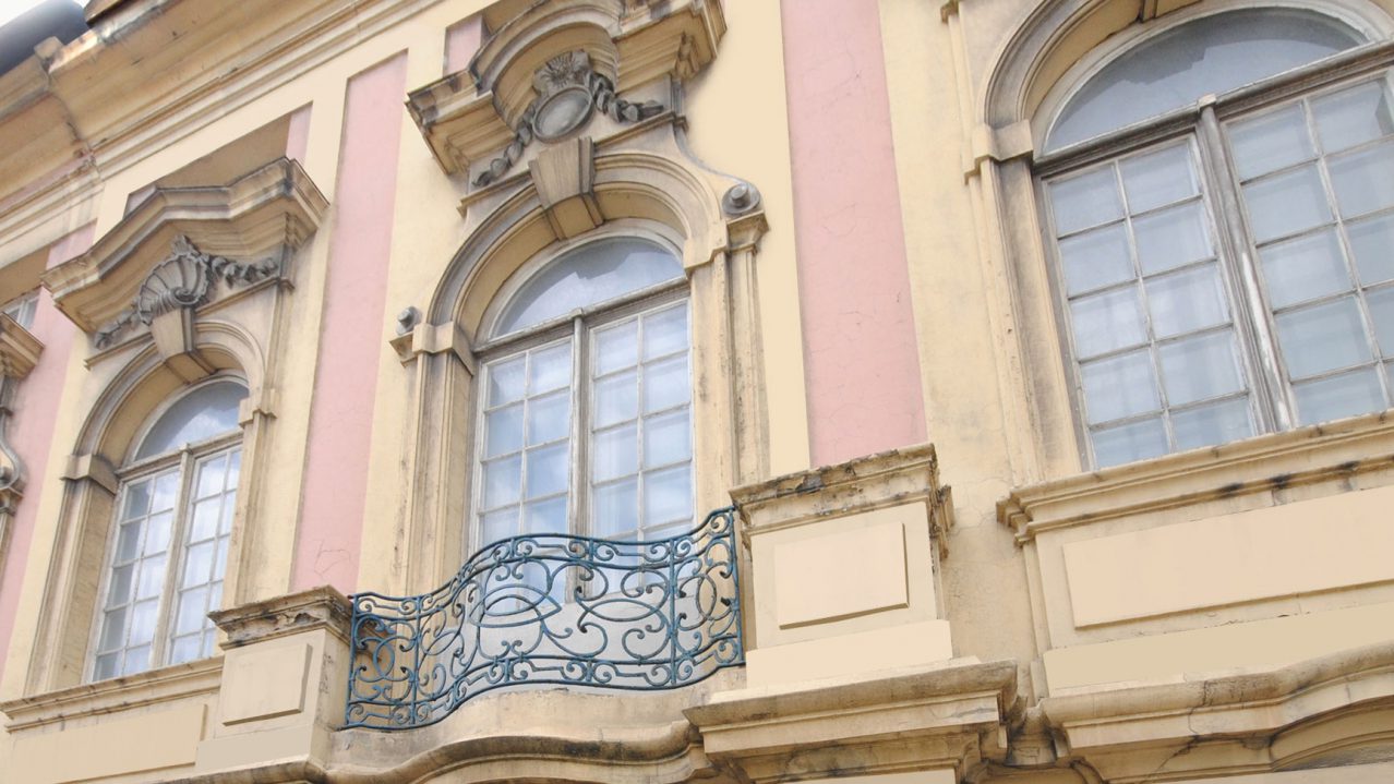 Fassadenauschnitt Denkmalgebäude Grafenbau, Ludwigsburg