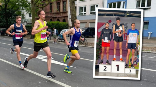 Nils Bergmann beim Gutenberg Marathon Mainz 2023: Platz 3